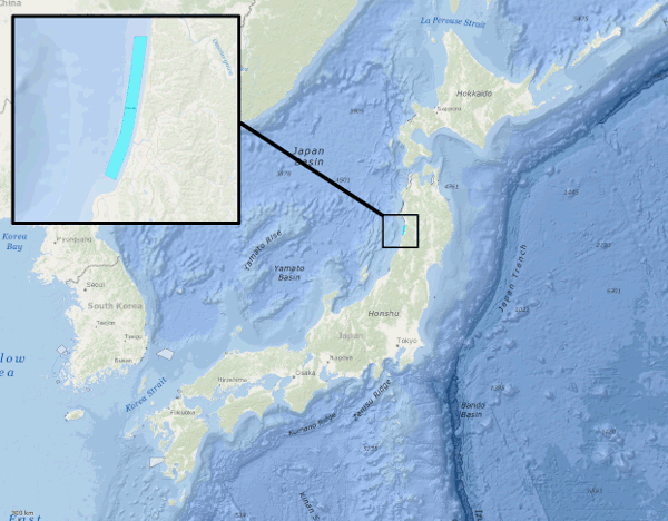 Japan map of Akita wind farm project location