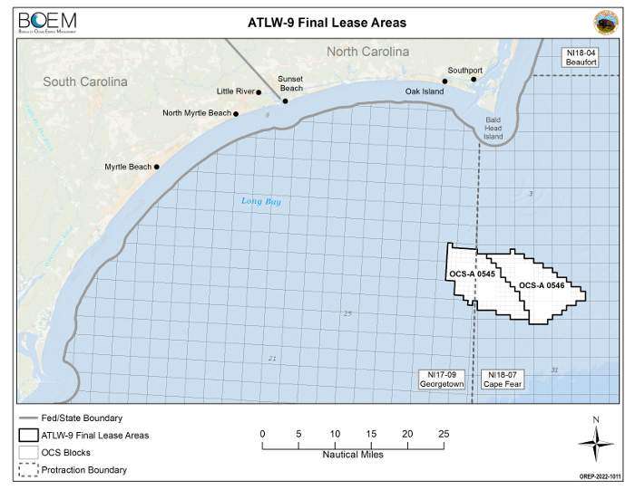 Auction winners announced for Carolina Long Bay lease areas