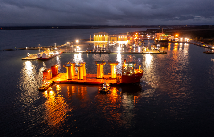 Moray West Transition Pieces Arrive at Port of Nigg | 4C Offshore