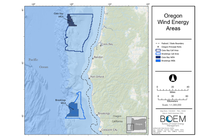 BOEM finalises wind energy areas in Oregon